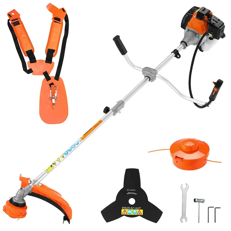 Decespugliatore a Scoppio Tagliaerbai Rasaerba Tagliabordi Motore 2 Tempi 1,25Kw