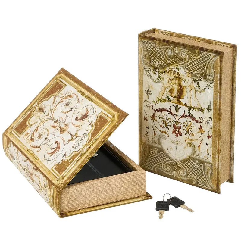 Cassaforte Cassetta Di Sicurezza Finto Libro Stampa Classica 2 Chiavi 16x24x5cm