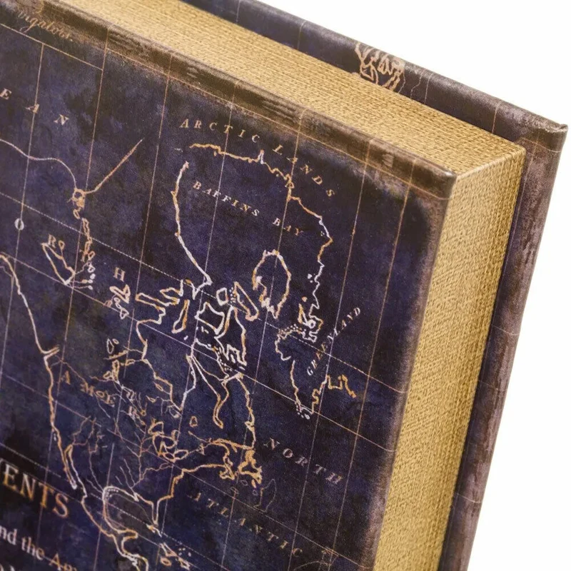 Cassaforte Cassetta Di Sicurezza Finto Libro Stampa World Map 2 Chiavi 16x24x5