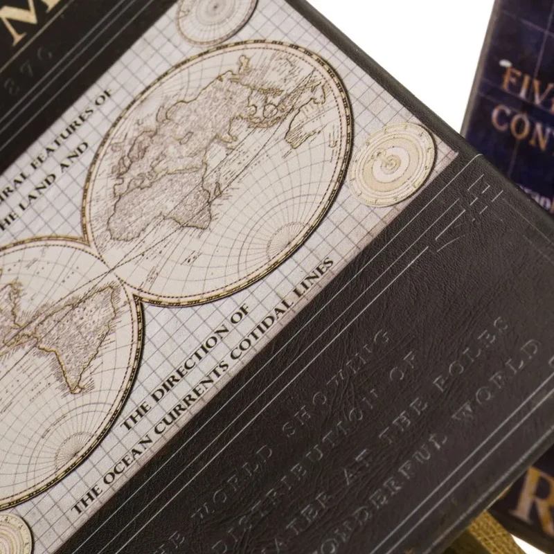 Cassaforte Cassetta Di Sicurezza Finto Libro Stampa World Map 2 Chiavi 16x24x5