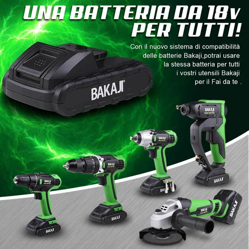 Smerigliatrice Angolare 115mm Batteria 18V 3AH Ricaricabile + Disco e Valigetta