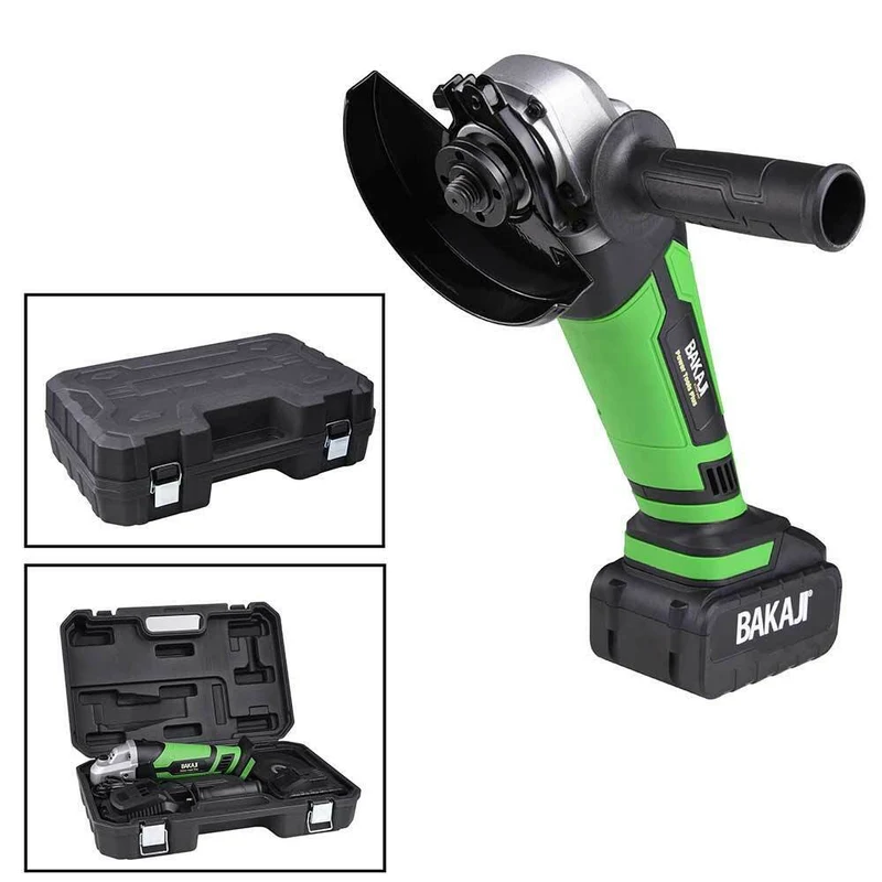 Smerigliatrice Angolare 115mm Batteria 18V 3AH Ricaricabile + Disco e Valigetta