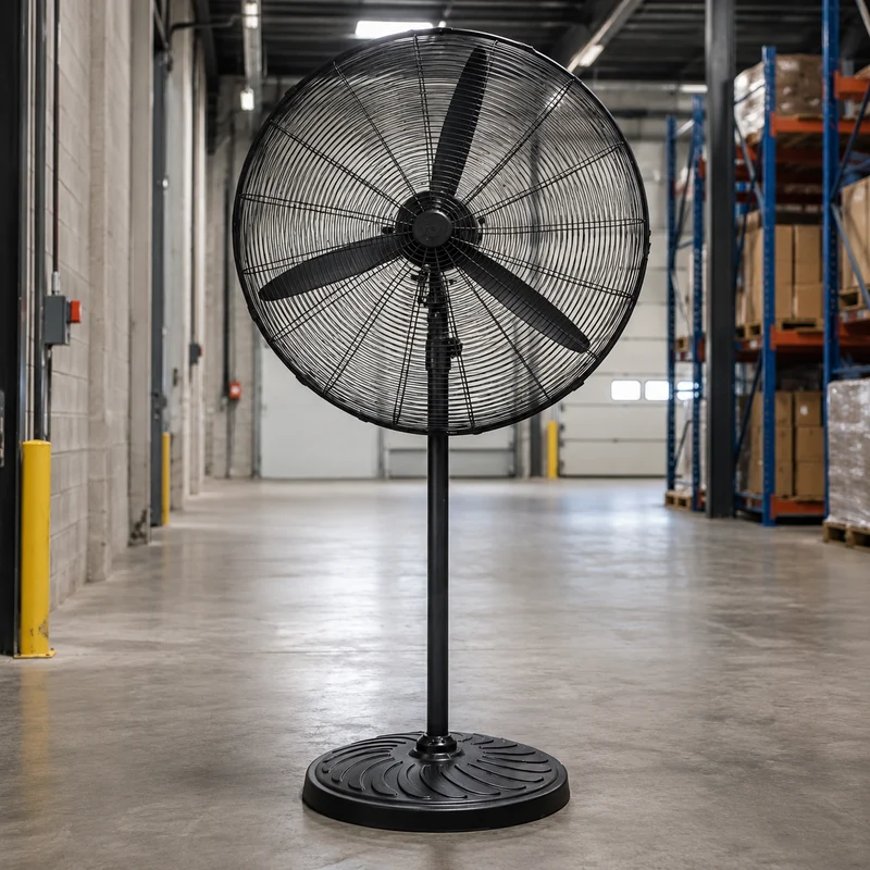 Mega ventilatore grande Ø66 cm industriale 130W turbo con 3 pale in metallo e altezza regolabile