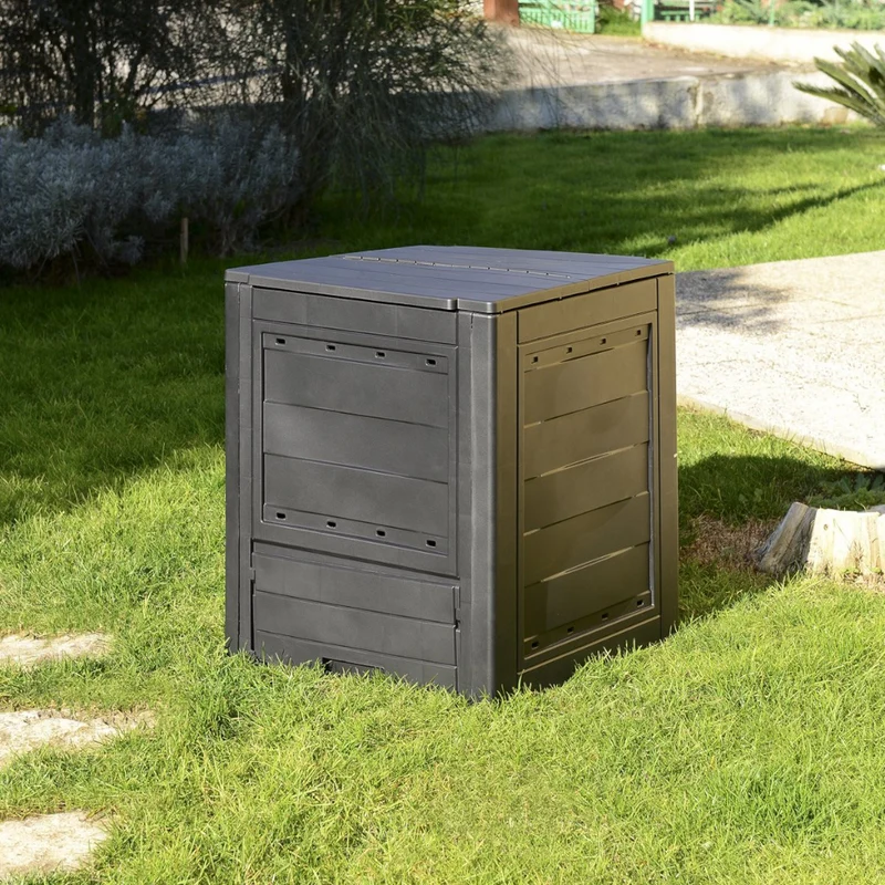 Compostiera da giardino 260 litri in resina antracite Ambition