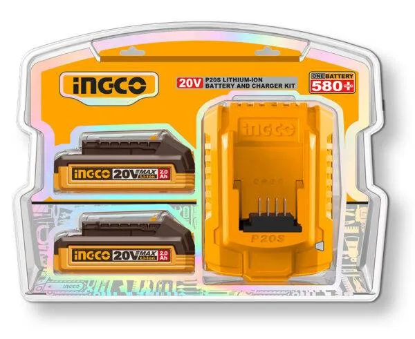 Kit Battery Pack P20S – 2 Batterie 20V 2Ah + Caricabatterie