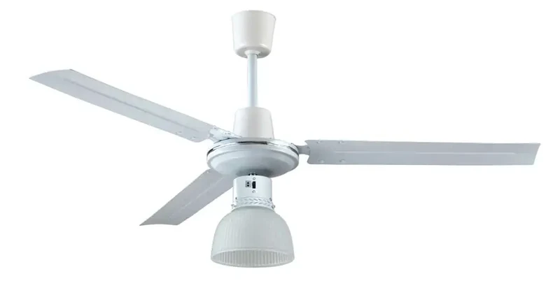 Ventilatore da Soffitto 3 Pale 70W con Luce – Bianco con Comando a Parete