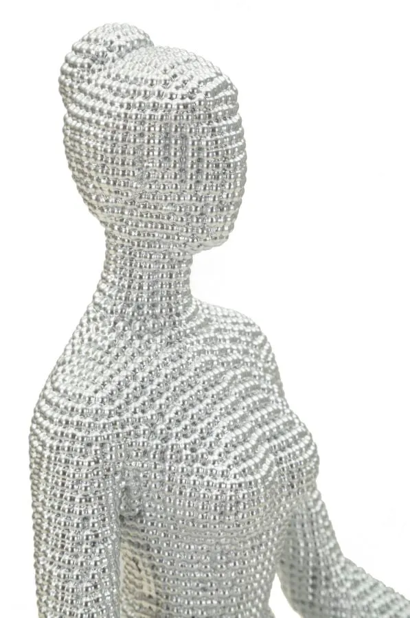Donnina Yoga Silver CM 20,5X15,5X23 Elegante Decorazione