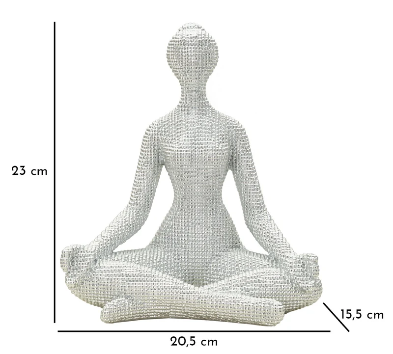 Donnina Yoga Silver CM 20,5X15,5X23 Elegante Decorazione