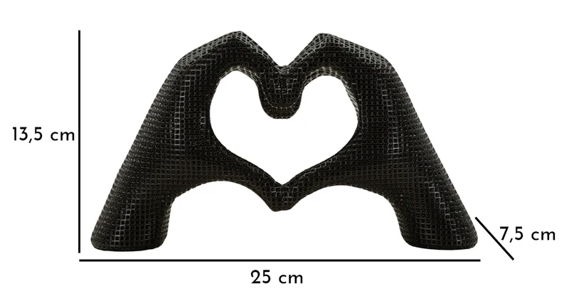Scultura Lover Black Cm 25X7,5X13,5 Per Decorare Con Amore