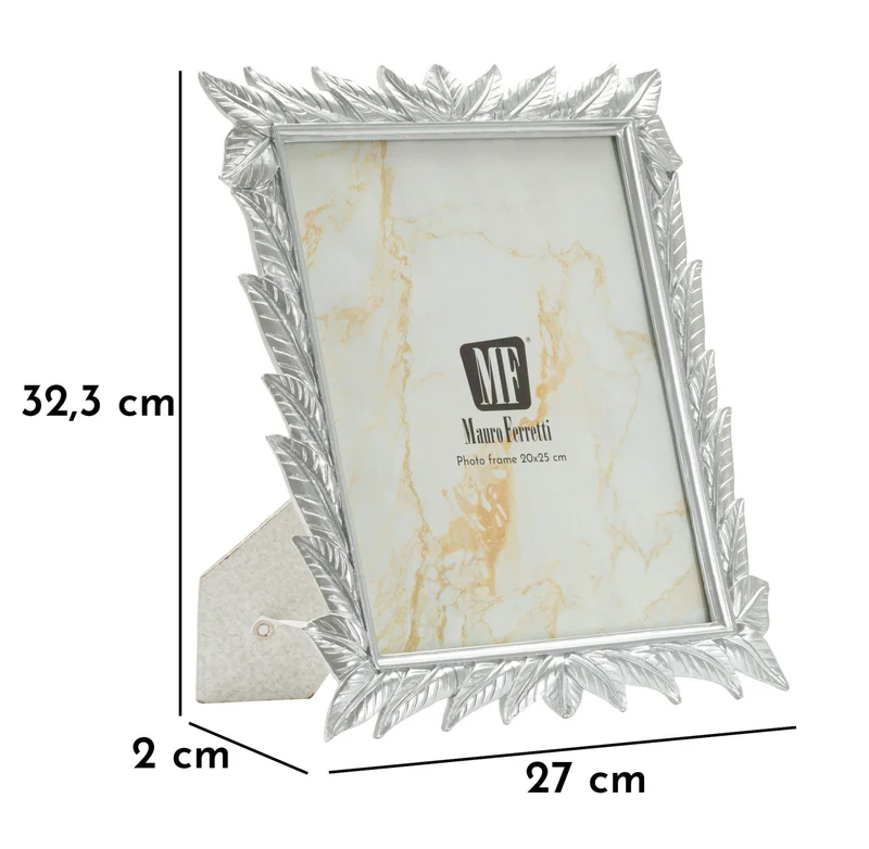 Cornice Leavy Silver Cm 27X2X32,3 Misura Interna Cm 20X25