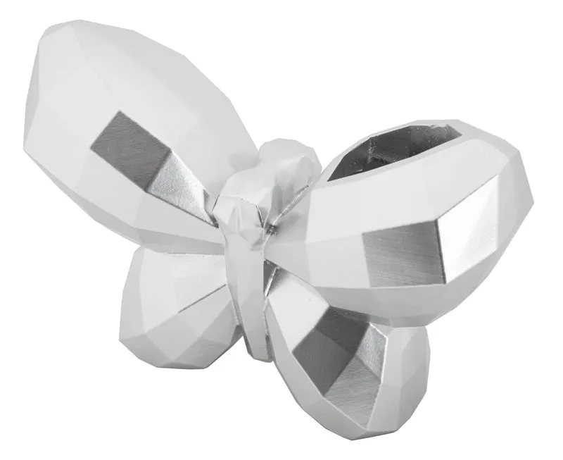 Vaso Butterfly Silver Cm 22,5X8X15 Design Elegante Unico