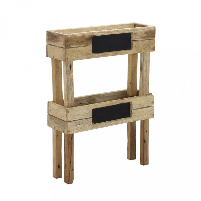 Fioriera Alyssia - legno di mogano, forma rettangolare 42x15x30cm