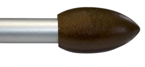 Bastone Tenda Estensibile Warsavia – Acciaio Cromo 120–210 cm con Pomoli in Legno Noce
