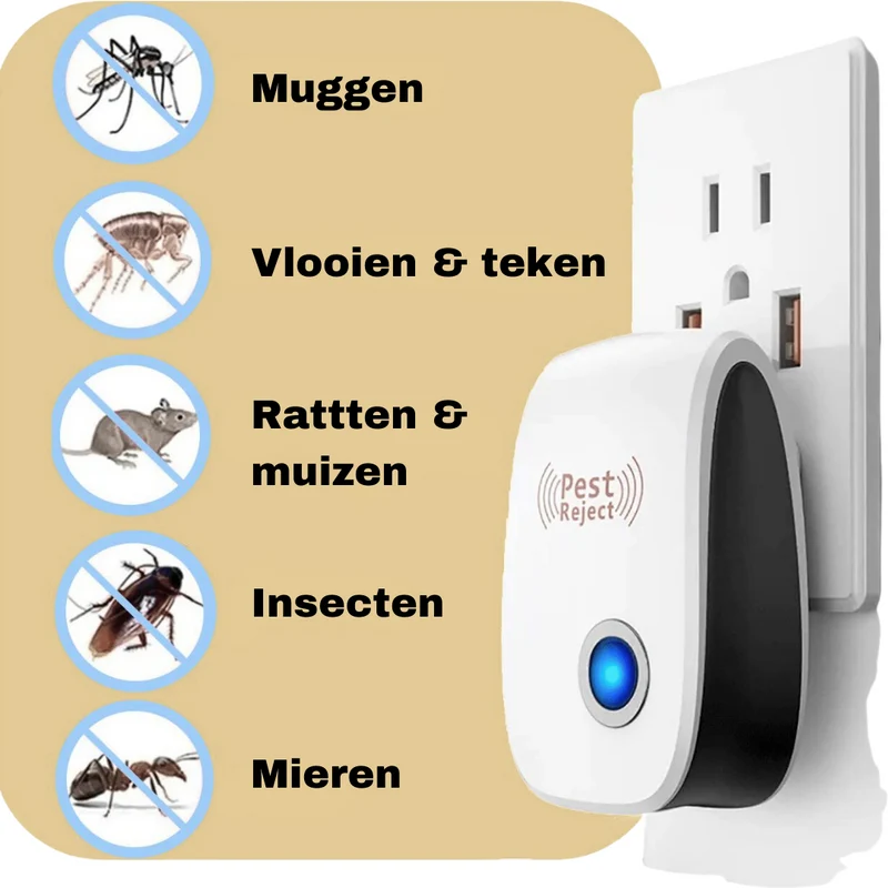Ongedierteverjager – ultrasoon stopcontactmodel voor binnenruimtes
