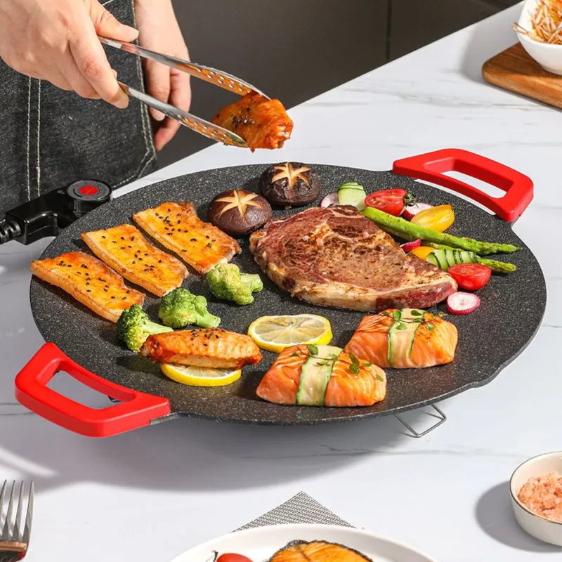 Elektrische Grillplaat – Rookarm Grillen met Anti-Aanbaklaag & 5 Warmtestanden