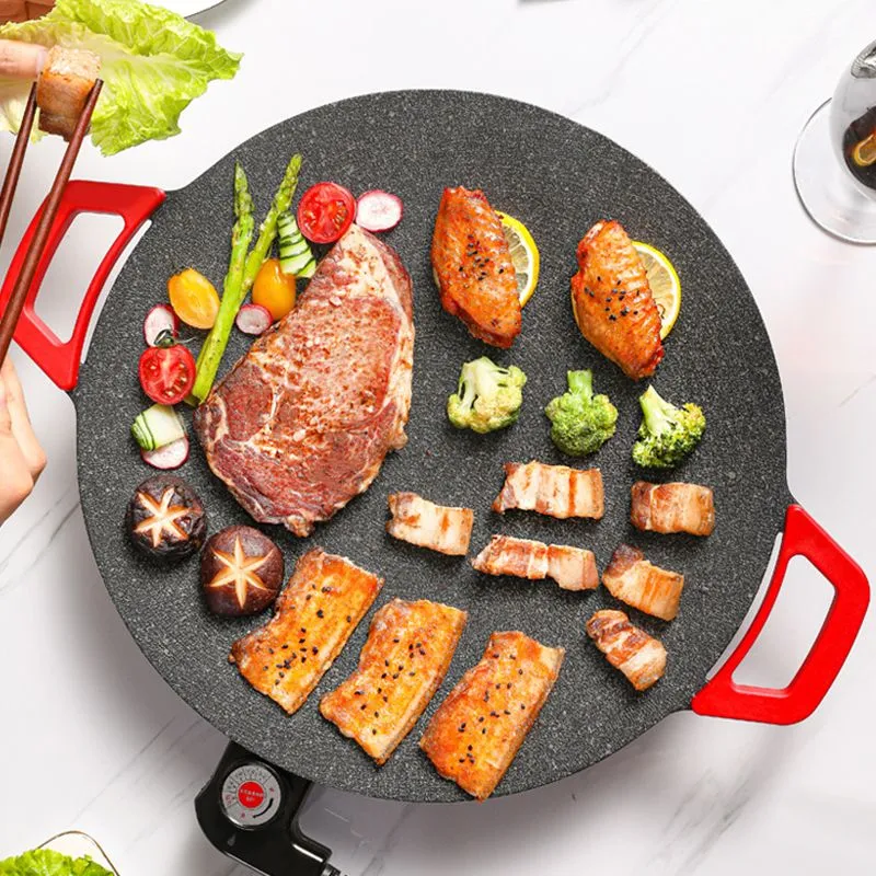Elektrische Grillplaat – Rookarm Grillen met Anti-Aanbaklaag & 5 Warmtestanden