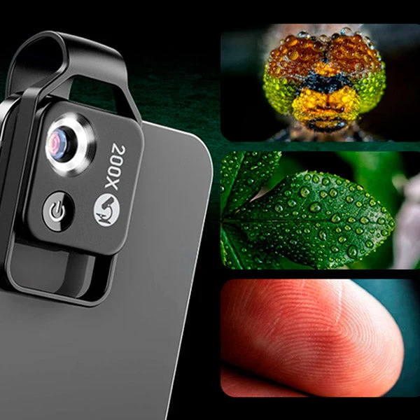 Microscoop Lens voor Smartphone – 200x Vergroting & Compact Clip-On Ontwerp