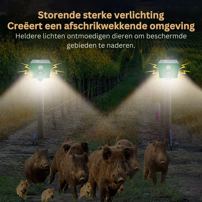 Dierenafschrik Apparaat – Bewegingssensor, Zonne-energie & Weerbestendig