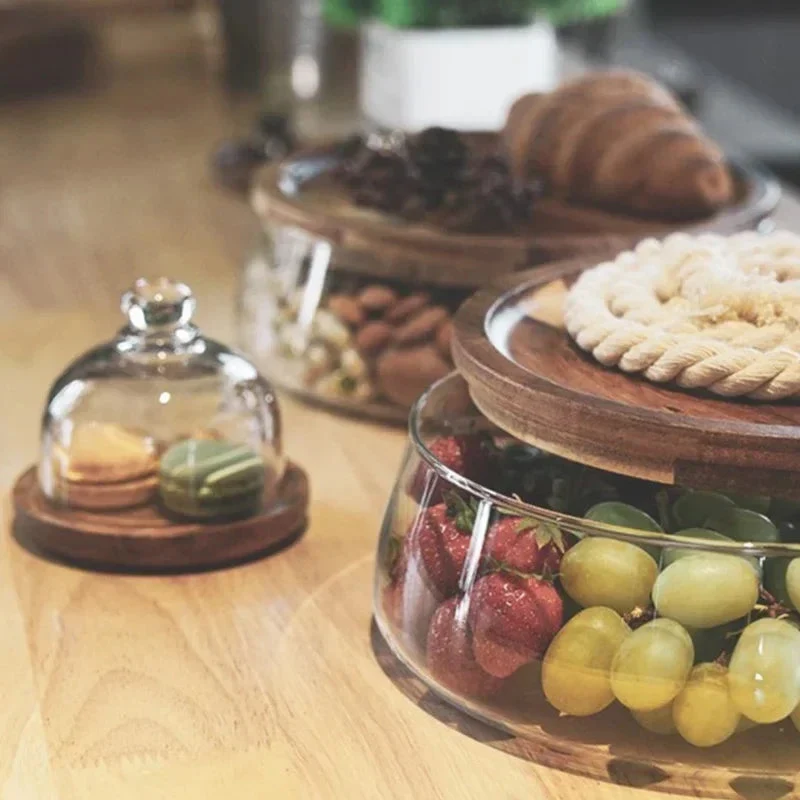 Glazen Voorraadschaal – Acaciahouten Deksel & Elegant Design
