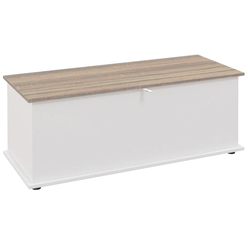 Panca Contenitore Multiuso 100x40x40 cm in Legno Bianco