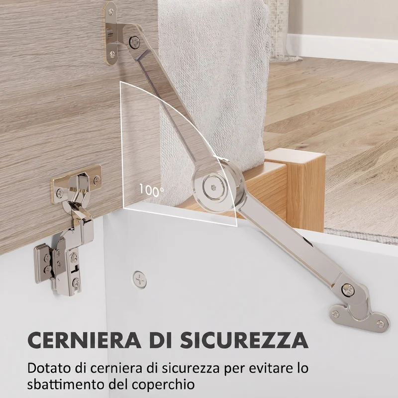 Panca Contenitore Multiuso 100x40x40 cm in Legno Bianco