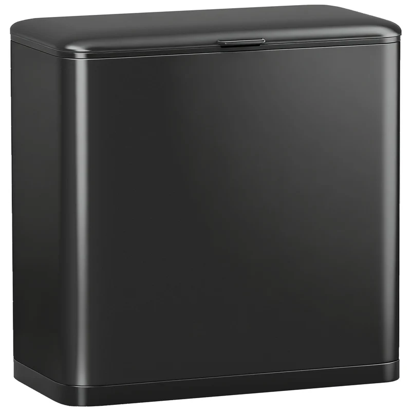 Pattumiera 29,7x17,4x30 cm Capienza da 8L con Coperchio e Secchio Interno Rimovibile in Acciaio Inox Nero