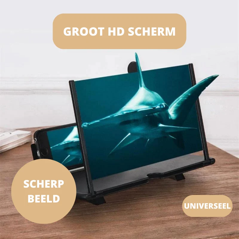 Telefoon schermvergroter – 10 inch standaard met fresnellens & verstelbaar ontwerp