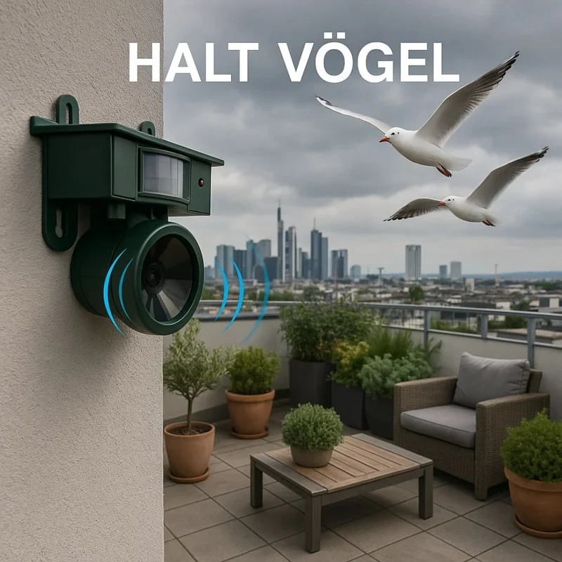 Vogelverjager – solar vogelafschrikker met bewegingssensor voor balkon en tuin