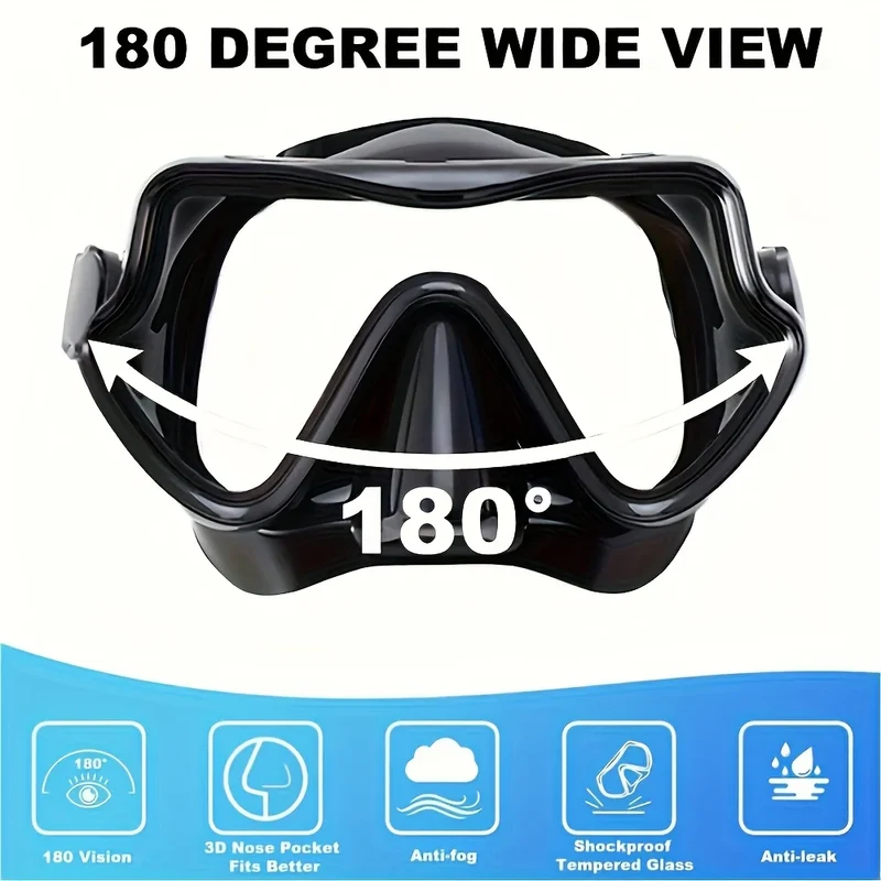 Professionele Snorkelset – Panoramisch Zicht, Gehard Glas & Comfortabele Pasvorm