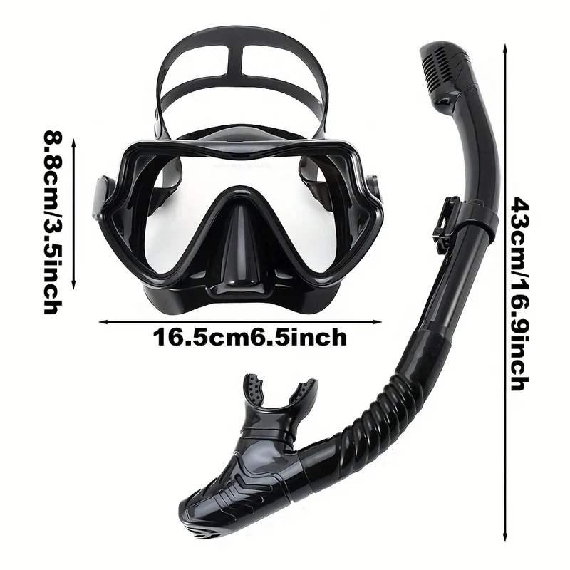 Professionele Snorkelset – Panoramisch Zicht, Gehard Glas & Comfortabele Pasvorm