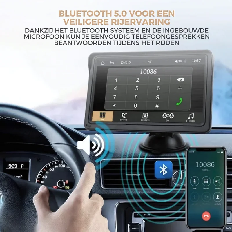Apple CarPlay Scherm – draadloos Android Auto touchscreen met achteruitrijcamera