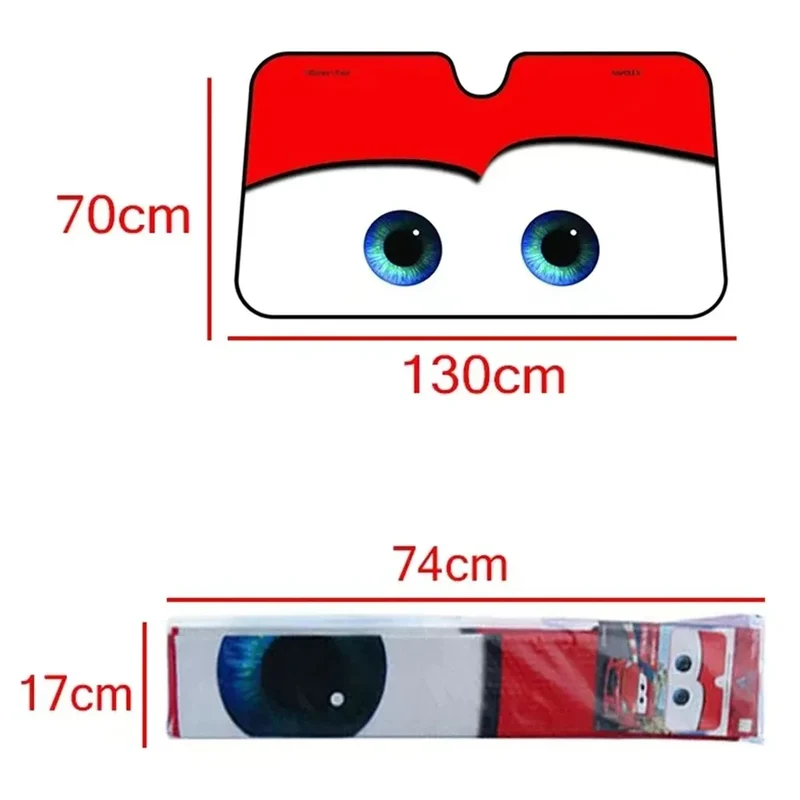 Auto zonnescherm met ogen – Opvouwbare voorruitcover 130 × 70 cm