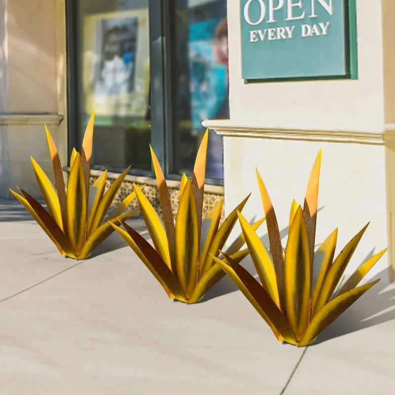 Metalen Agave Tuinbeeld – Weerbestendig Roestvrij Design voor Tuin & Terras
