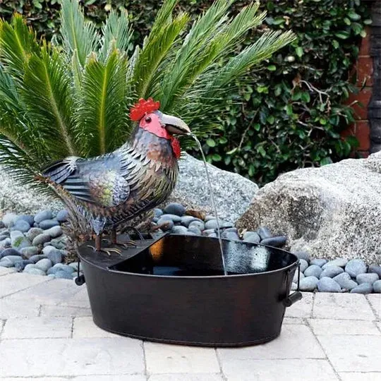 Waterfontein met Dierfiguur – Polyresin Tuinfontein met Pomp voor Buiten