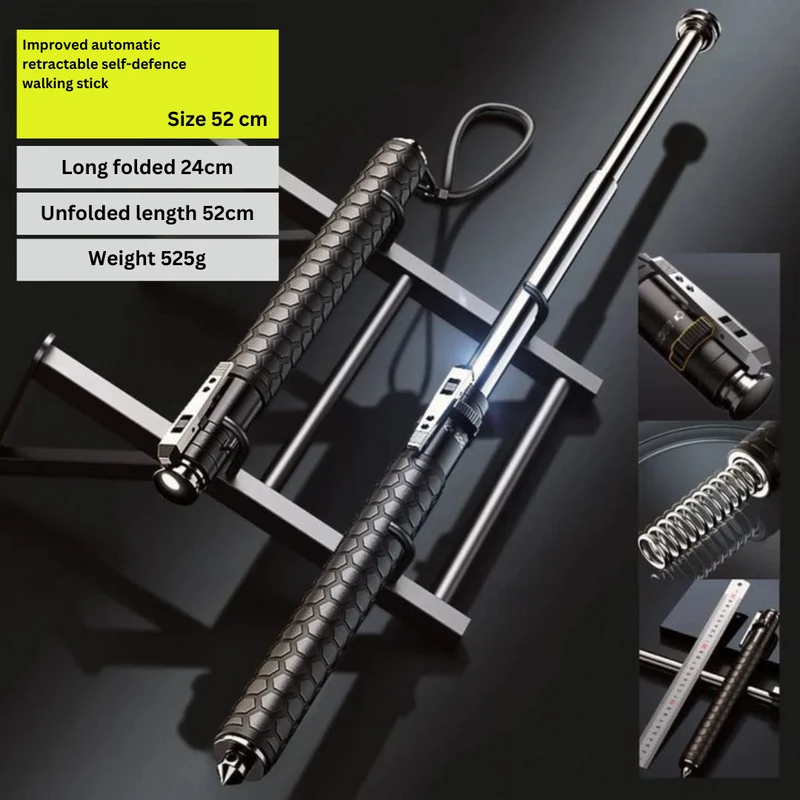 Telescopische Wandelstok – Compact, Antislip Grip & Sterke Stalen Constructie