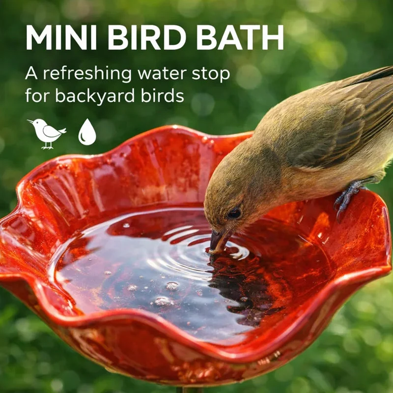 Metalen Tuinsteker met Vogelbad – Bloemvormig Waterstation voor Tuin en Balkon