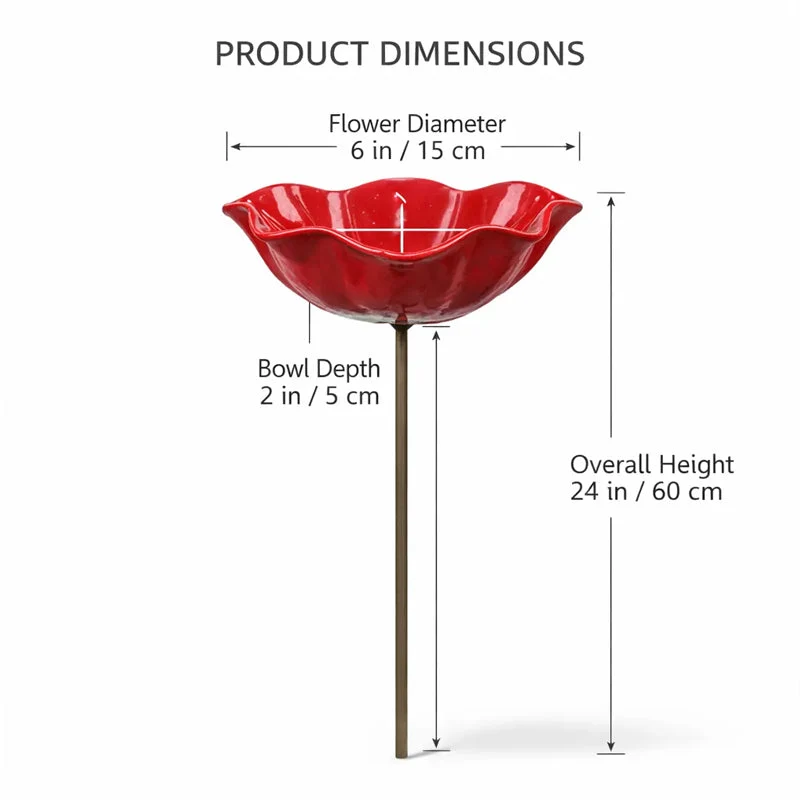 Metalen Tuinsteker met Vogelbad – Bloemvormig Waterstation voor Tuin en Balkon