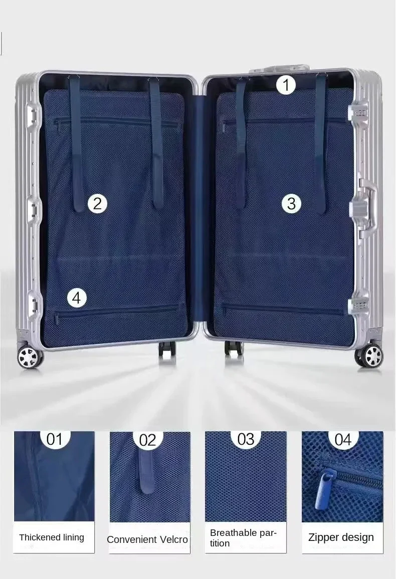 Aluminium Reiskoffer – TSA-Slot, 360° Wielen & Duurzame Hardcase