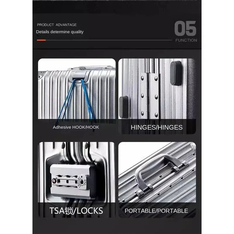 Aluminium Reiskoffer – TSA-Slot, 360° Wielen & Duurzame Hardcase