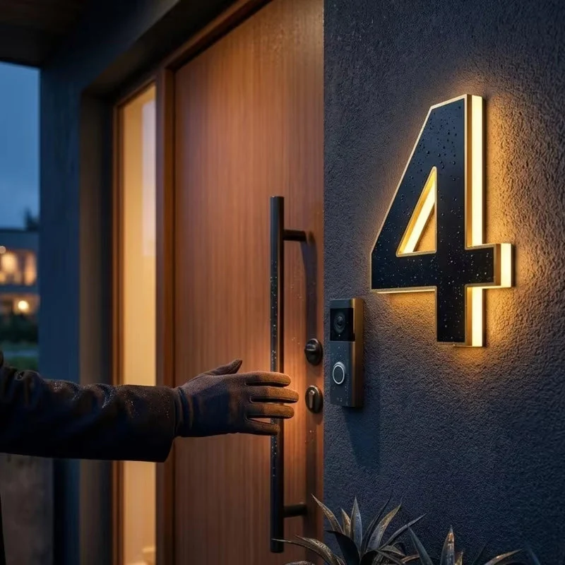 Verlicht Huisnummerbord – Zonne-energie, Automatische LED & Weerbestendig