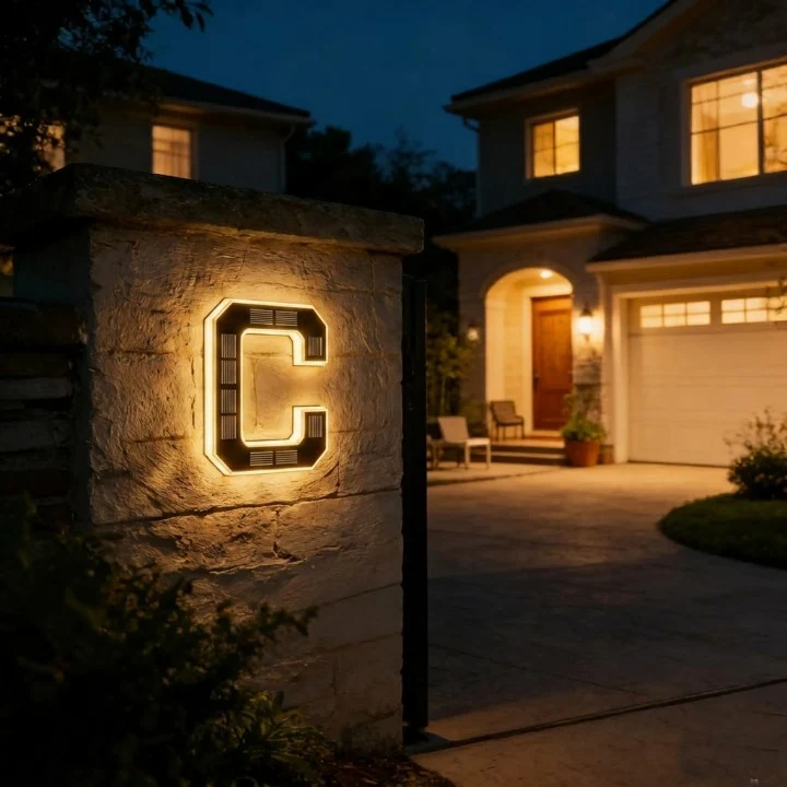 Verlicht Huisnummerbord – Zonne-energie, Automatische LED & Weerbestendig