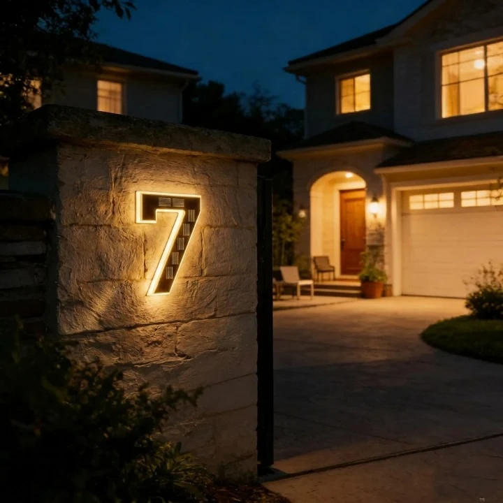 Verlicht Huisnummerbord – Zonne-energie, Automatische LED & Weerbestendig