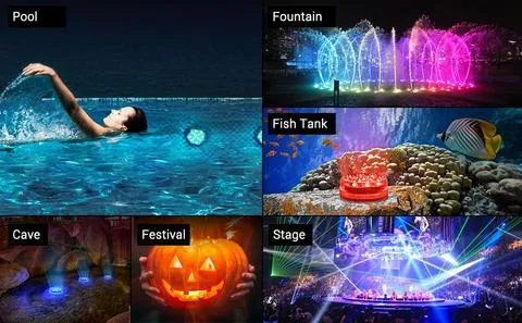 AquaGlow Waterdichte LED Verlichting – Oplaadbaar, Kleurrijk & Geschikt voor Vijver of Zwembad