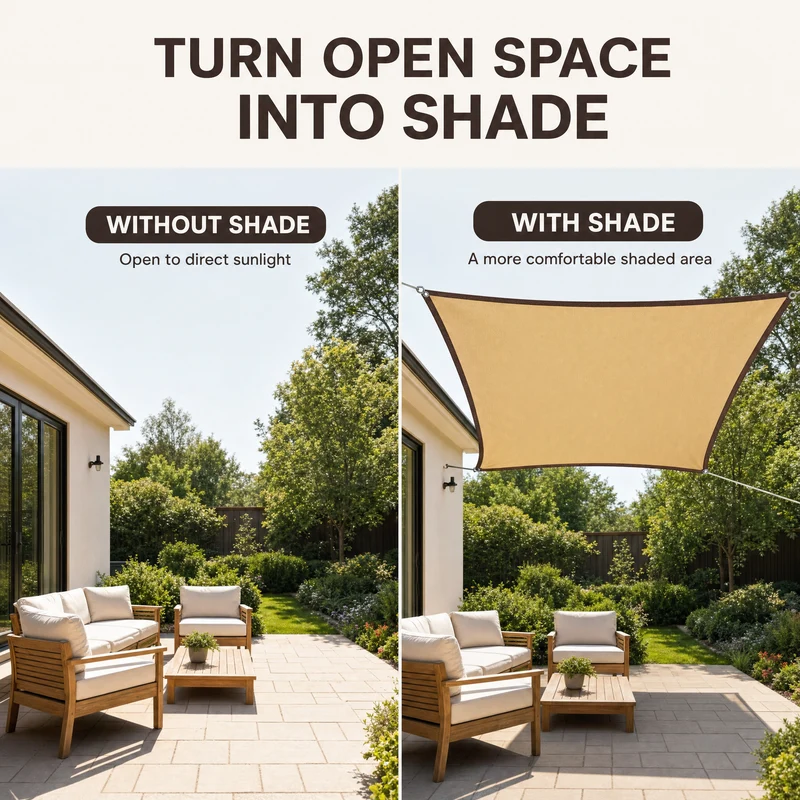 Schaduwdoek Rechthoekig – HDPE zonnedoek met UV-bescherming voor tuin en terras