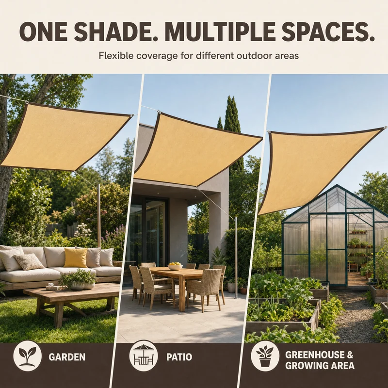 Schaduwdoek Rechthoekig – HDPE zonnedoek met UV-bescherming voor tuin en terras