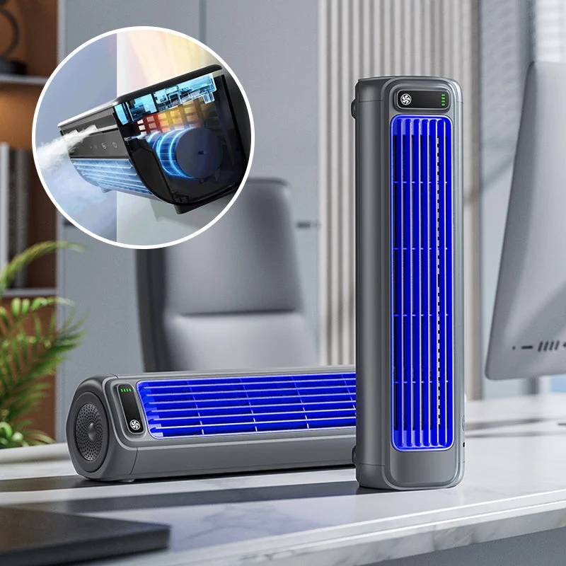 Mobiele Aircooler – oplaadbare luchtkoeler voor bureau, wand en zomergebruik