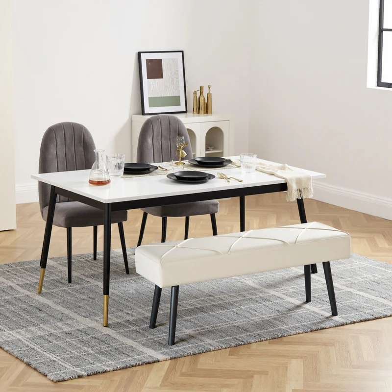 Panca Imbottita per Ingresso e Soggiorno 100x36x45 cm con Gambe in Acciaio in Velluto Crema