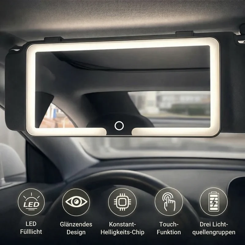 Schminkspiegel mit Licht fürs Auto | GlowVisor