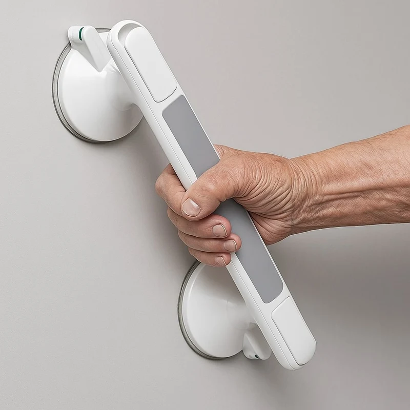 Haltegriff für Dusche, Badewanne oder Toilette | Saugnapf Griff für Senioren ohne Bohren | SeniGrip
