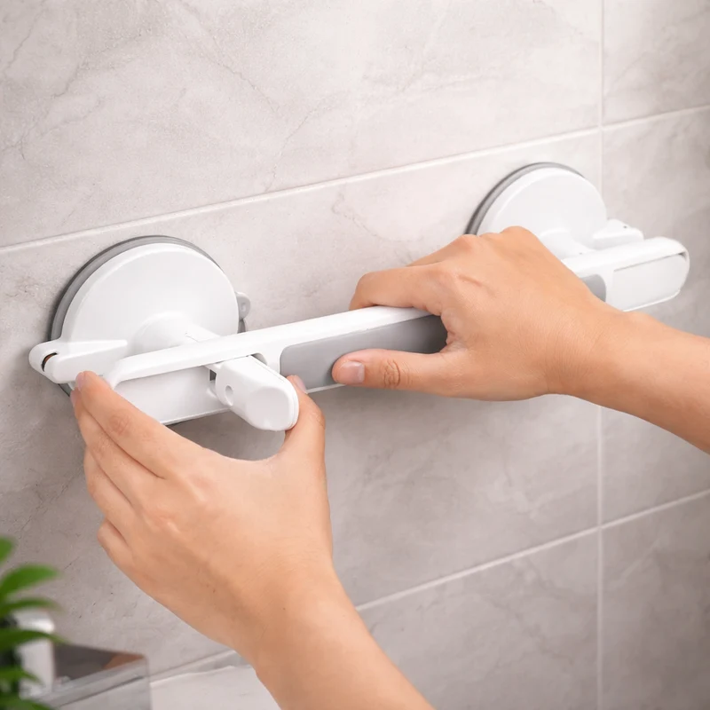 Haltegriff für Dusche, Badewanne oder Toilette | Saugnapf Griff für Senioren ohne Bohren | SeniGrip